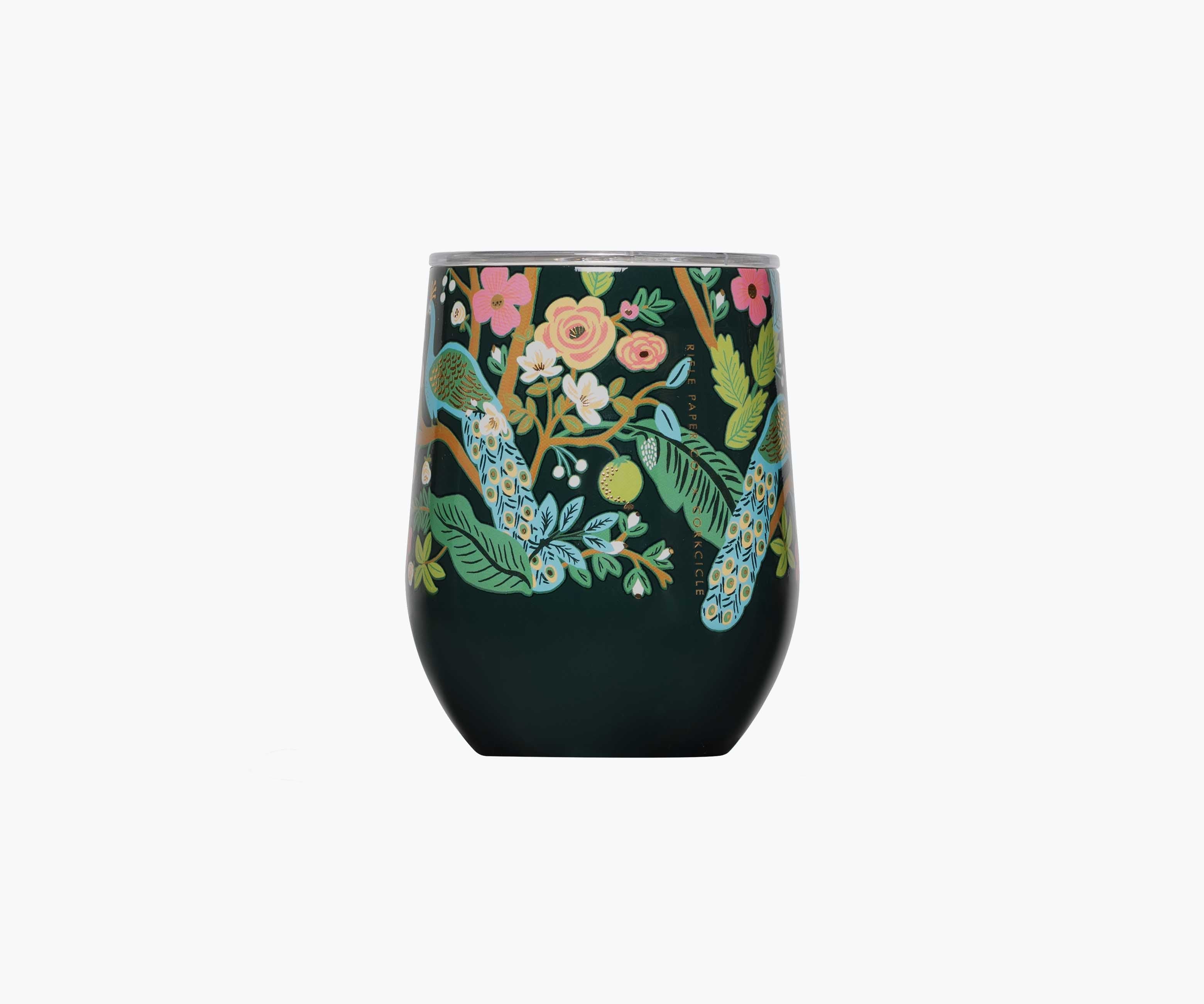 Stemless Wine Cup - Peacock